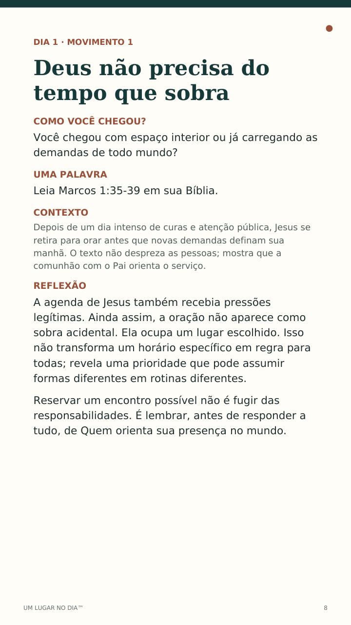 Página real do Dia 1